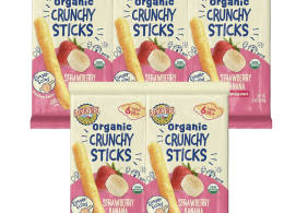 Earth's Best Organic Baby Food, Dissolvable Teething Snack for Babies 6 Months and Older, Strawberry Banana Crunchy Sticks, .56 oz Pack (Pack of 5)